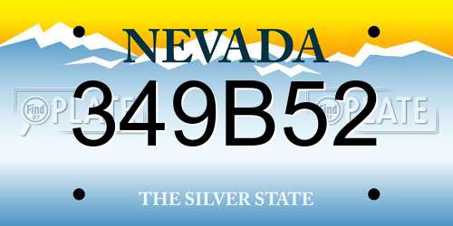 349B52 Nevada License Plate