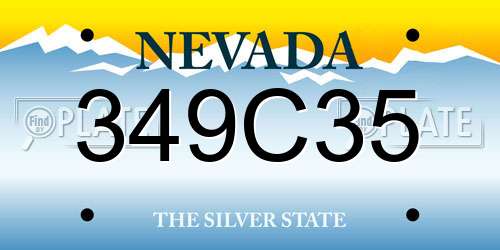 349C35 Nevada License Plate