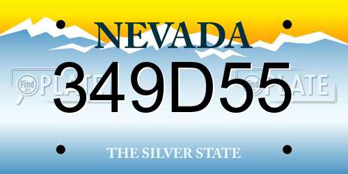 349D55 Nevada License Plate