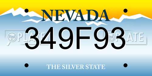 349F93 Nevada License Plate