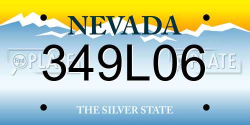 349L06 Nevada License Plate
