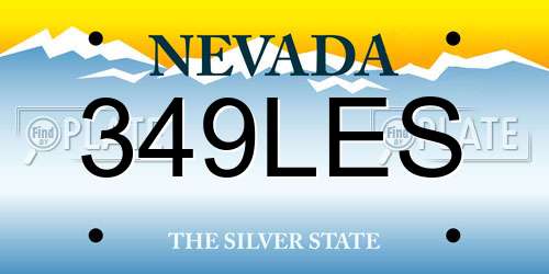 349LES Nevada License Plate