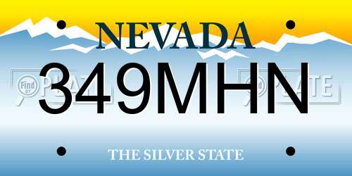 349MHN Nevada License Plate