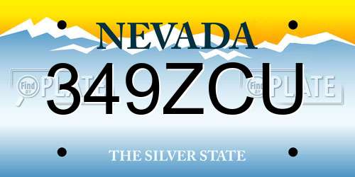 349ZCU Nevada License Plate