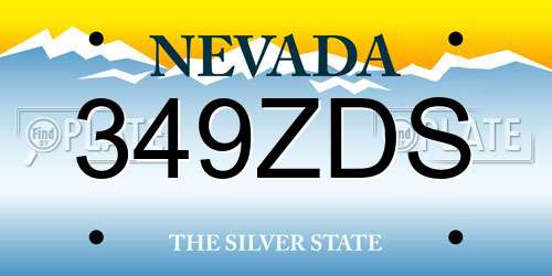 349ZDS Nevada License Plate