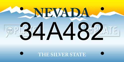 34A482 Nevada License Plate