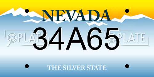 34A65 Nevada License Plate