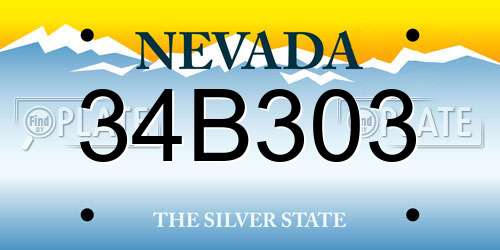 34B303 Nevada License Plate