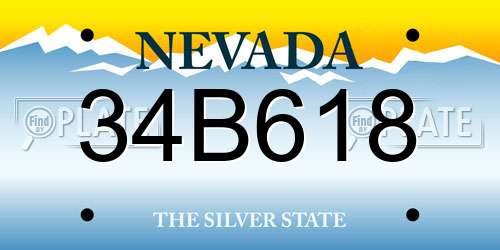 34B618 Nevada License Plate