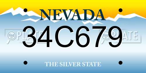 34C679 Nevada License Plate