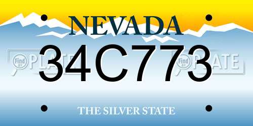 34C773 Nevada License Plate