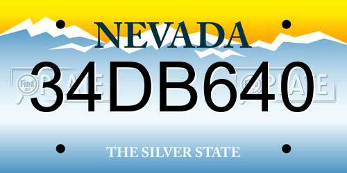 34DB640 Nevada License Plate