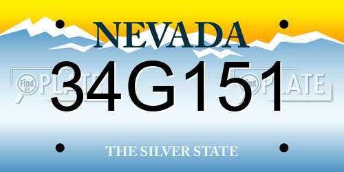 34G151 Nevada License Plate