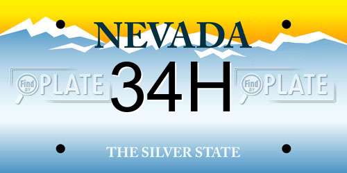 34H Nevada License Plate