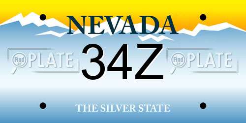 34Z Nevada License Plate