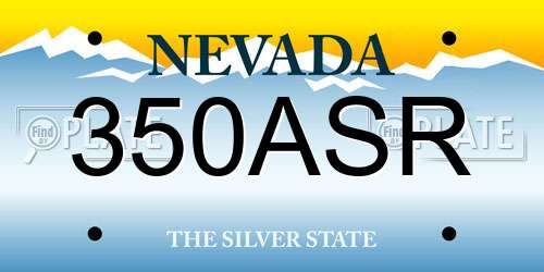 350ASR Nevada License Plate