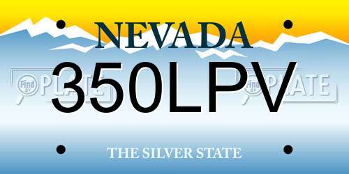 350LPV Nevada License Plate