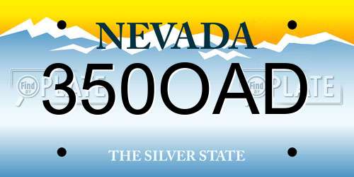 350OAD Nevada License Plate
