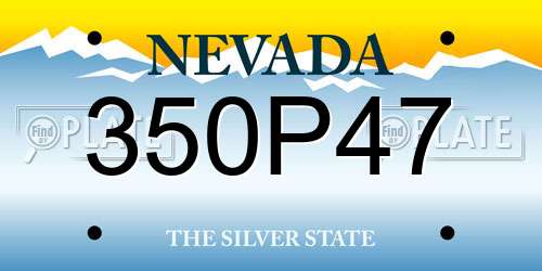 350P47 Nevada License Plate