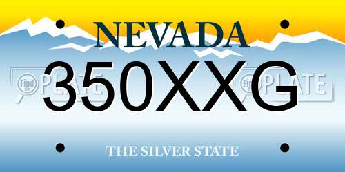 350XXG Nevada License Plate