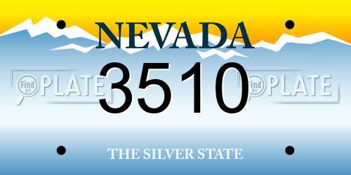 3510 Nevada License Plate