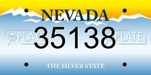 35138 Nevada License Plate