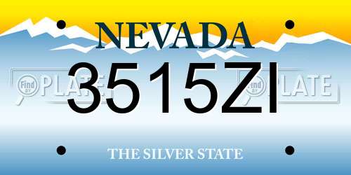 3515ZI Nevada License Plate