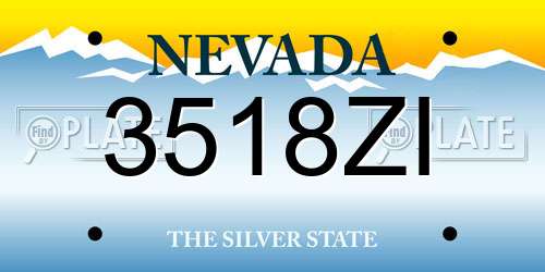 3518ZI Nevada License Plate