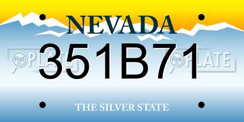 351B71 Nevada License Plate