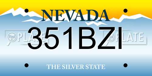 351BZI Nevada License Plate