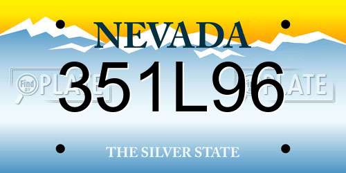 351L96 Nevada License Plate