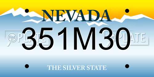 351M30 Nevada License Plate