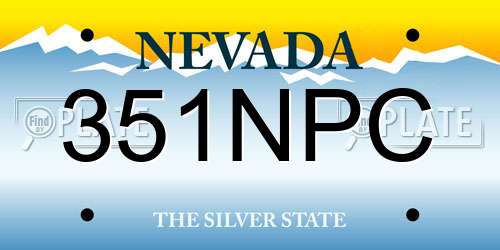 351NPC Nevada License Plate
