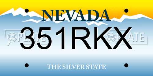 351RKX Nevada License Plate