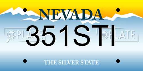 351STI Nevada License Plate