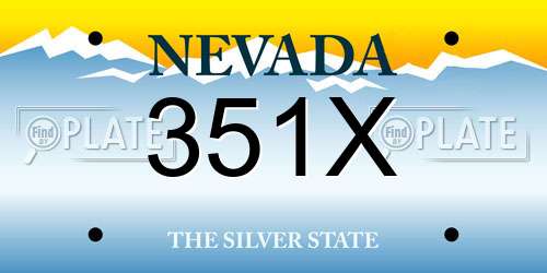 351X Nevada License Plate