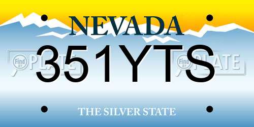 351YTS Nevada License Plate