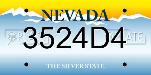3524D4 Nevada License Plate