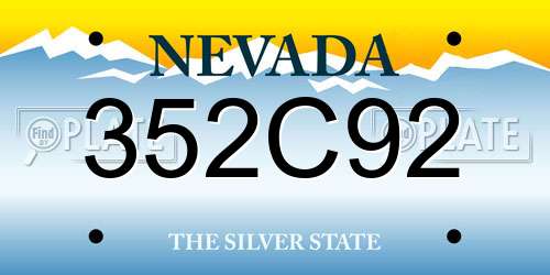 352C92 Nevada License Plate