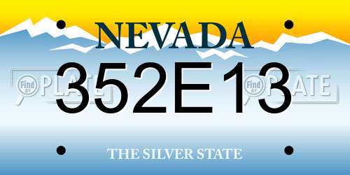 352E13 Nevada License Plate