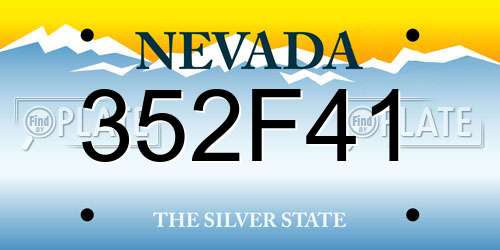 352F41 Nevada License Plate