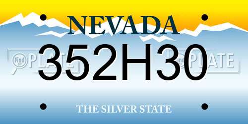 352H30 Nevada License Plate
