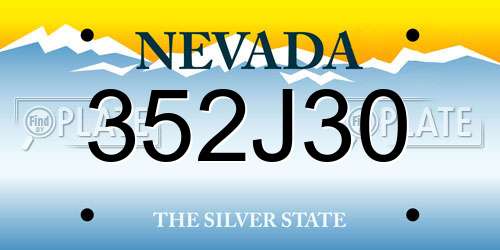 352J30 Nevada License Plate