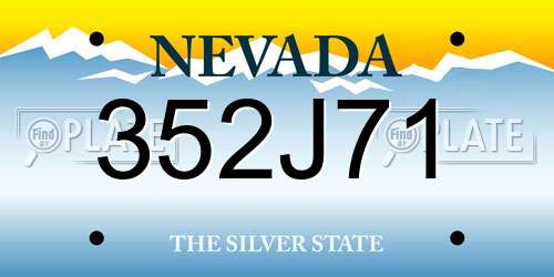 352J71 Nevada License Plate