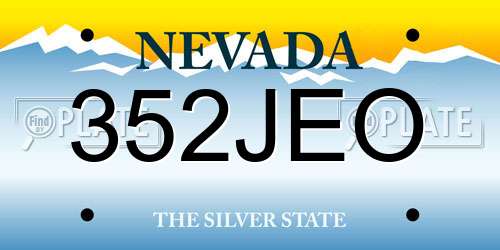 352JEO Nevada License Plate
