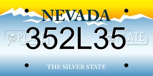 352L35 Nevada License Plate