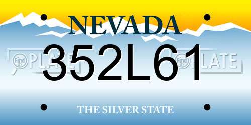 352L61 Nevada License Plate