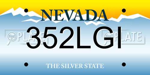 352LGI Nevada License Plate