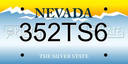 352TS6 Nevada License Plate