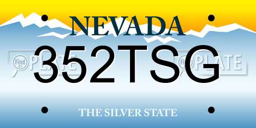 352TSG Nevada License Plate